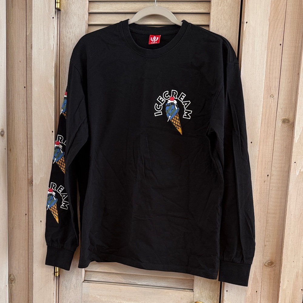 Icecream Men's Black Graphic Long Sleeve Tee